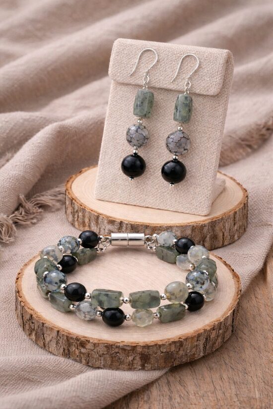 Dabīgo pērļu rotu komplekts "Mežonīgā dvēsele"